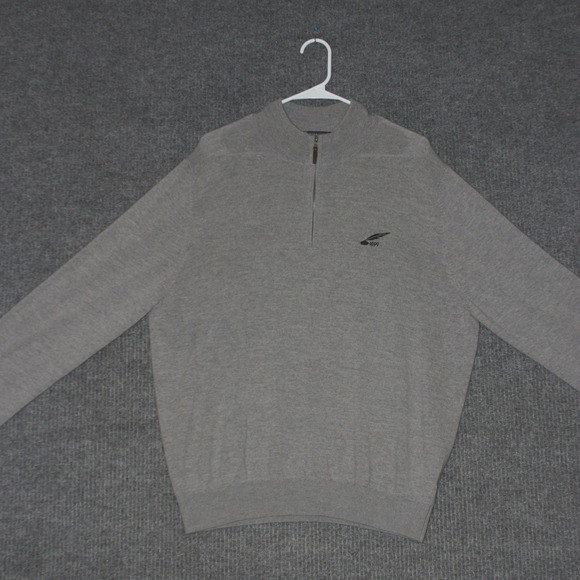 Fairway & Greene Other - Fairway‎ Greene Sweater Mens L Gray Baruffa Merino Quarter Zip Logo 1899 Luxury